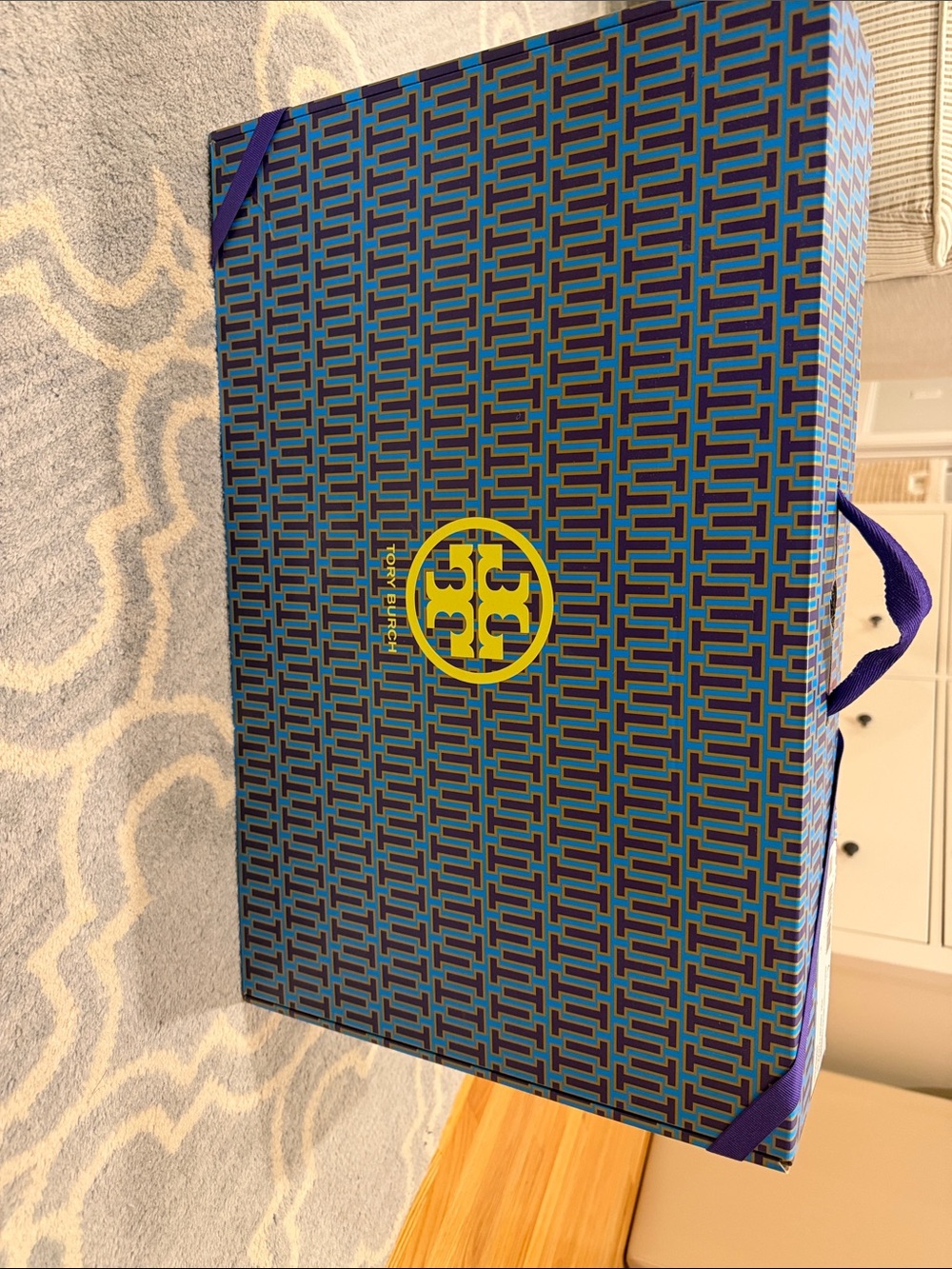 Tory Burch Black Rubber & Brown Leather Logo Rain Boots - Picture 5 of 5